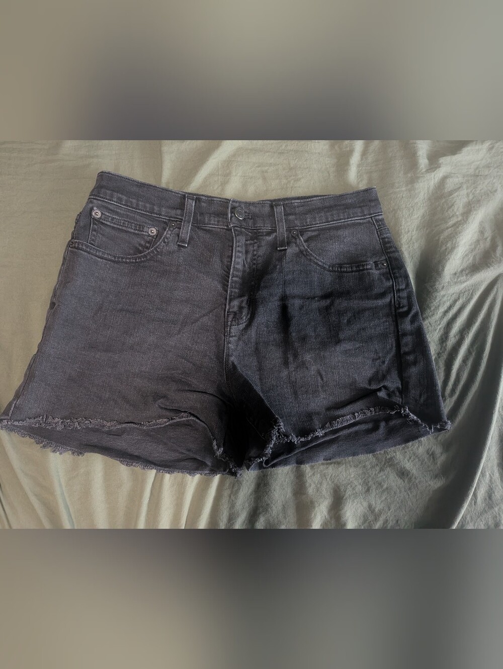 J. Crew Mercantile Black Faded Cutoff Shorts Size 29 Fray Hem